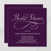 Einfach elegante Bridal-Dusche Einladung Lila (Vorne/Hinten)