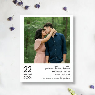 Einfach Elegante Chic Foto Hochzeit Termin Karte