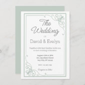 Einfach elegante Einladung zur Hochzeit (Vorne/Hinten)