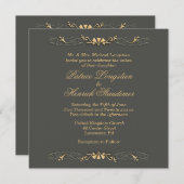 Einfach elegante Einladung zur Hochzeit in Grau Go (Vorne/Hinten)