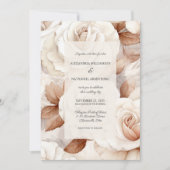 Einfach elegante Elfenbein & Rost Rose Hochzeit Einladung (Vorderseite)