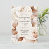 Einfach elegante Elfenbein & Rost Rose Hochzeit Einladung (Stehend Vorderseite)