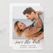 Einfach elegante Foto-Hochzeit Save The Date (Vorne/Hinten)