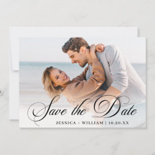 Einfach Elegante Foto Hochzeits FOTO Save The Date