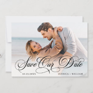 Einfach Elegante Foto Hochzeits FOTO Save The Date