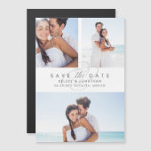Einfach elegante Fotocollage Save the Date Magneteinladung (Vorne/Hinten)