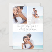 Einfach elegante Fotocollage Save the Date Magneteinladung (Vorderseite)