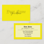 Einfach elegante, gelbe antike Buchstaben Visitenkarte (Vorne/Hinten)