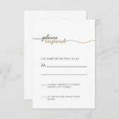Einfach elegante Gold-Reaktion RSVP Karte (Vorne/Hinten)