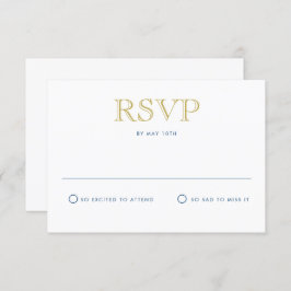 Einfach elegante Gold traditionelle Postkarte RSVP