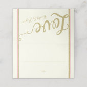 Einfach elegante Gold- und Rosa-Liebe Platzkarte (Außenseite Aufgefaltet)