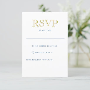 Einfach elegante Gold Vertical Postcard RSVP Card Einladung