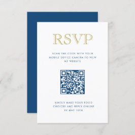 Einfach elegante Gold Vertical QR Code RSVP Karte