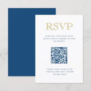 Einfach elegante Gold Vertical QR Code RSVP Karte