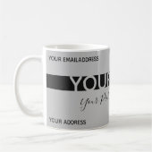 Einfach elegante, grau-schwarz gestreifte Visitenk Kaffeetasse (Links)