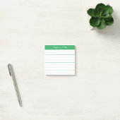Einfach Elegante Grüne Personalisierte Lined Post-it Klebezettel (Büro)