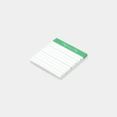 Einfach Elegante Grüne Personalisierte Lined Post-it Klebezettel (angewinkelt)