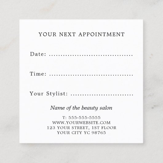 Einfach Elegante Highlights Terminkarte (Rückseite)