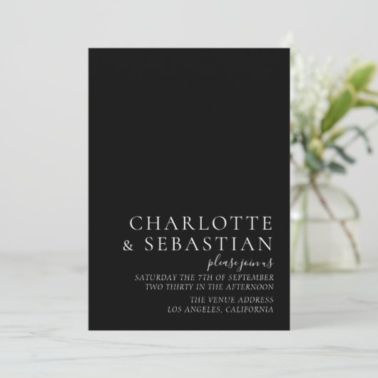 Einfach elegante Hochzeit (Stehend Vorderseite)