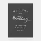 Einfach, elegante Hochzeit Acrylschild (Vorderseite)