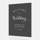 Einfach, elegante Hochzeit Acrylschild (Winkel)