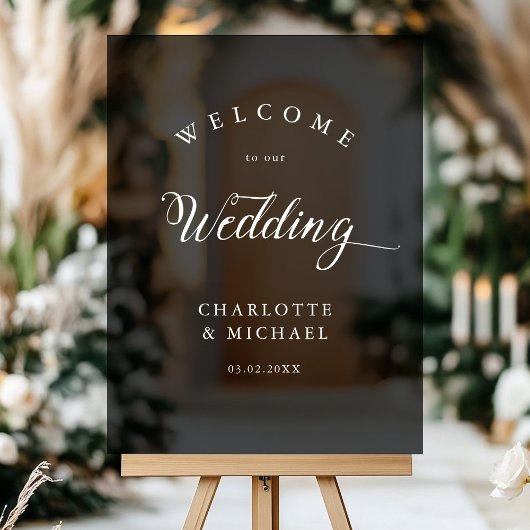 Einfach, elegante Hochzeit Acrylschild