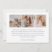 Einfach elegante Hochzeit Dankeskarte (Rückseite)