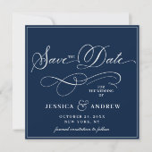 Einfach elegante Hochzeiten speichern Save The Date (Vorderseite)