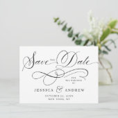 Einfach elegante Hochzeiten speichern Save The Date (Stehend Vorderseite)