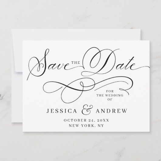Einfach elegante Hochzeiten speichern Save The Date (Vorderseite)