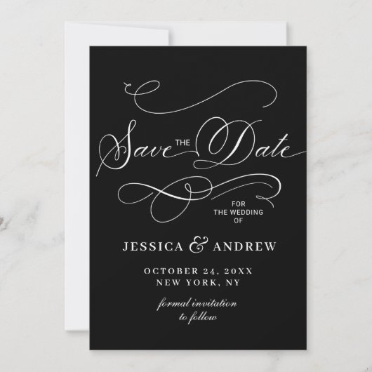 Einfach elegante Hochzeiten speichern Save The Date (Vorderseite)