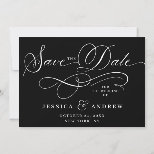 Einfach elegante Hochzeiten speichern Save The Date (Vorderseite)