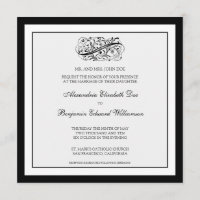 Einfach elegante Hochzeitseinladung (schwarz/weiß)