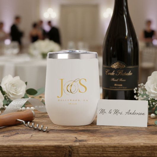 Einfach elegante Hochzeitsinitials Gold ID1022