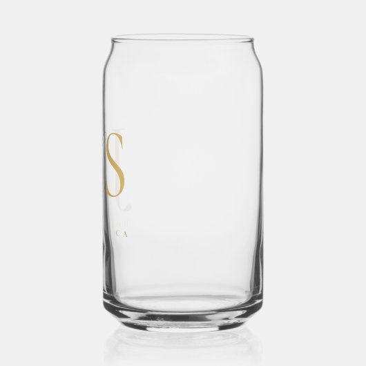 Einfach elegante Hochzeitsinitials Gold ID1022 Dosenglas (Links)