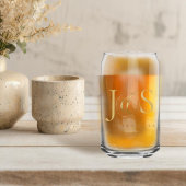 Einfach elegante Hochzeitsinitials Gold ID1022 Dosenglas