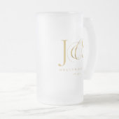 Einfach elegante Hochzeitsinitials Gold ID1022 Mattglas Bierglas (VorderseiteRechts)