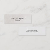 Einfach elegante Imitat Shimmery Weiße Mini Visitenkarte (Vorne/Hinten)