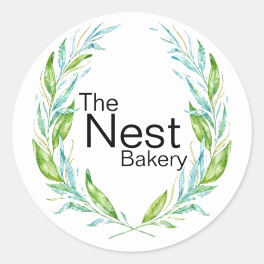 Einfach elegante Logozweige für Unternehmen Runder Aufkleber (Vorderseite)