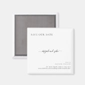 Einfach elegante Minimalistische Hochzeit Rette un Magnet (Vorderseite/Rückseite)