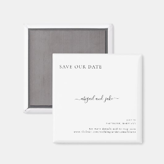 Einfach elegante Minimalistische Hochzeit Rette un Magnet (Vorderseite/Rückseite)