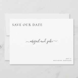 Einfach elegante Minimalistische Hochzeit Rette un Save The Date