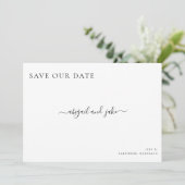 Einfach elegante Minimalistische Hochzeit Rette un Save The Date (Stehend Vorderseite)