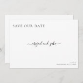 Einfach elegante Minimalistische Hochzeit Rette un Save The Date (Vorne/Hinten)