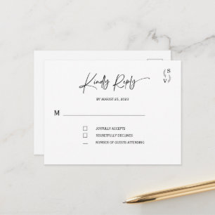 Einfach elegante minimalistische personalisierte R Postkarte