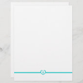 Einfach elegante Mit Monogramm Stationery - Aquama (Vorne/Hinten)