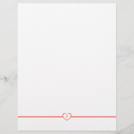Einfach elegante Mit Monogramm Stationery - Peach (Vorderseite)