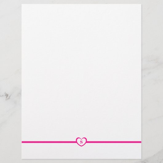 Einfach elegante Mit Monogramm Stationery - Rosa (Vorderseite)