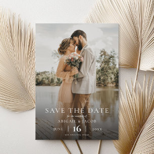 Einfach elegante moderne Foto-Hochzeit - Rettet da Save The Date