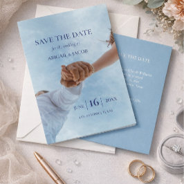 Einfach Elegante Moderne Foto-Hochzeit - Termin vo Einladung